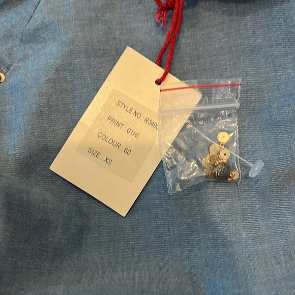 NWT RAGA Embellished Raglan-Sleeve Denim Top Size - XSMALL - Picture 7 of 9